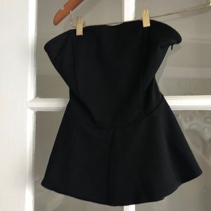 Strapless peplum top